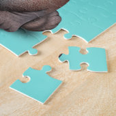 かわいいベビーのカバ ジグソーパズル (側面)