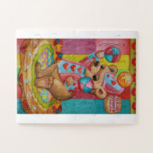 かわいいベビーのカブがカラフル玉をジャグリング ジグソーパズル (横)