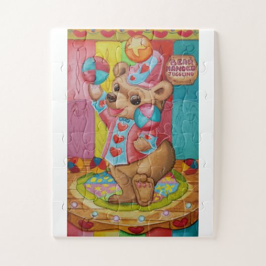 かわいいベビーのカブがカラフル玉をジャグリング ジグソーパズル (縦)