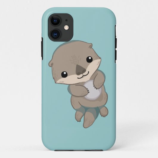 かわいいベビーのカワウソの子犬 Case-Mate iPhoneケース (裏面)