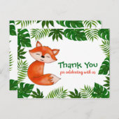 かわいいベビーのキツネ|のベビーシャワー|は感謝していしています ポストカード (正面/裏面)