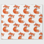 かわいいベビーのキツネ|の森林動物 ラッピングペーパー (フラット)