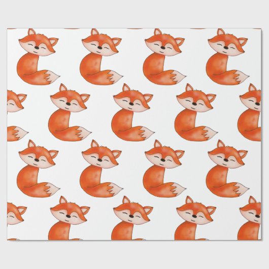 かわいいベビーのキツネ|の森林動物 ラッピングペーパー (フラット)