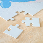 かわいいベビーのクジラのかわいいの漫画の子供 ジグソーパズル (側面)