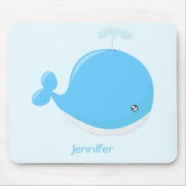 かわいいベビーのクジラのかわいいの漫画の子供 マウスパッド (正面)
