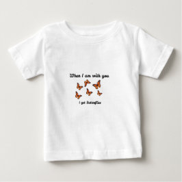 かわいいベビーのコンビネゾン ちょうちょ ベビーTシャツ