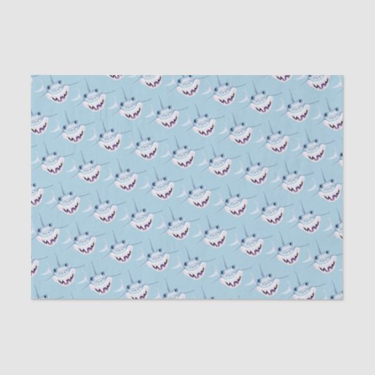 かわいいベビーのサメ絵を描水彩画 薄葉紙 (正面)