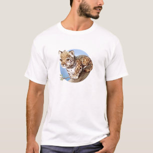 かわいいベビーのジャガーのカブスの動物のイラストレーション- Tシャツ
