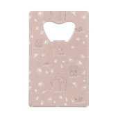 かわいいベビーのジャングル動物を表示するパターン クレジットカード栓抜き (裏面)