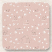 かわいいベビーのジャングル動物を表示するパターン コースター (正面)