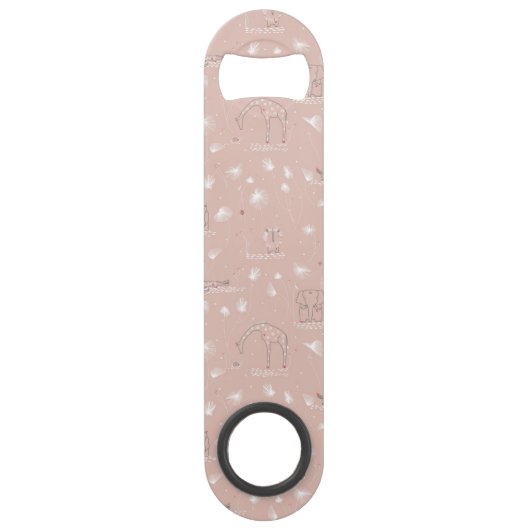 かわいいベビーのジャングル動物を表示するパターン スピード栓抜き (正面)