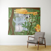 かわいいベビーのジャングル動物Lgタペストリ タペストリー (インサイチュ(横))