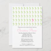 かわいいベビーのタツノオトシゴの女の子のベビーシャワー招待状 招待状 (正面)