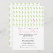 かわいいベビーのタツノオトシゴの女の子のベビーシャワー招待状 招待状 (正面/裏面)