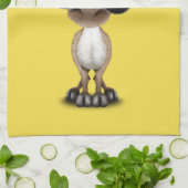 かわいいベビーのトナカイの身に着けているサングラス キッチンタオル (折り畳み)