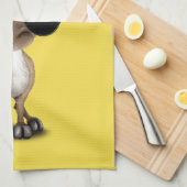 かわいいベビーのトナカイの身に着けているサングラス キッチンタオル (四つ折り)