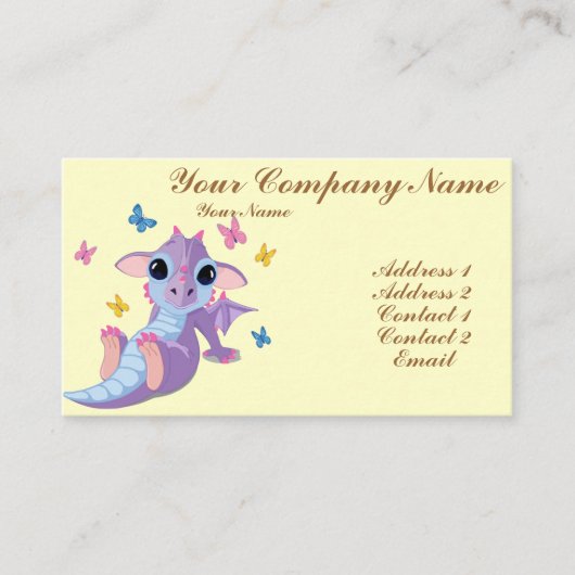 かわいいベビーのドラゴン 名刺 (正面)