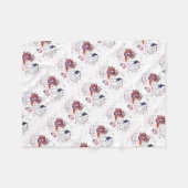 かわいいベビーのドラゴン、水彩画のベビーのドラゴン フリースブランケット (正面(横))