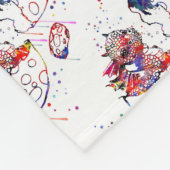 かわいいベビーのドラゴン、水彩画のベビーのドラゴン フリースブランケット (角)