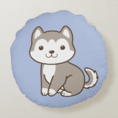 かわいいベビーのハスキーな小犬の円形の装飾用クッション ラウンドクッション (裏面)