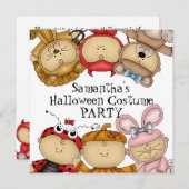 かわいいベビーのハロウィンの衣裳のパーティー 招待状 (正面/裏面)