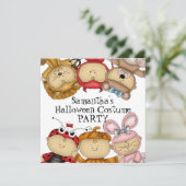 かわいいベビーのハロウィンの衣裳のパーティー 招待状 (スタンド正面)