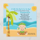 かわいいベビーのフラの男の子のベビーシャワーの招待状 招待状 (正面/裏面)