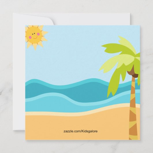 かわいいベビーのフラの男の子のベビーシャワーの招待状 招待状 (裏面)