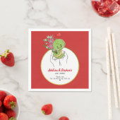 かわいいベビーのヘビが赤い赤ちゃんシャワーの途中にある スタンダードカクテルナプキン (インサイチュ)