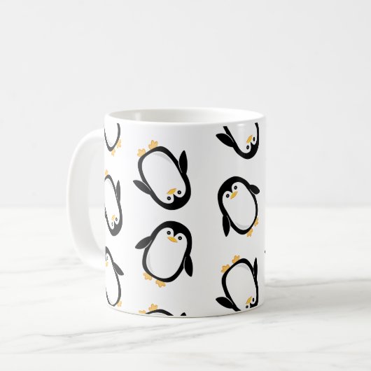 かわいいベビーのペンギンは茶かコーヒーを凍らしました コーヒーマグカップ (正面左)