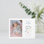 かわいいベビーのモバイルフォトベビーの発表 案内ポストカード (スタンド正面)