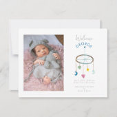 かわいいベビーのモバイルフォトベビーの発表 案内状 (正面)