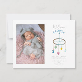 かわいいベビーのモバイルフォトベビーの発表 案内状
