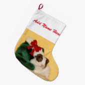 かわいいベビーのモルモットのクリスマス ラージクリスマスストッキング (正面 (吊り時))