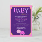 かわいいベビーの亀の子の赤ちゃんシャワー 招待状 (スタンド正面)