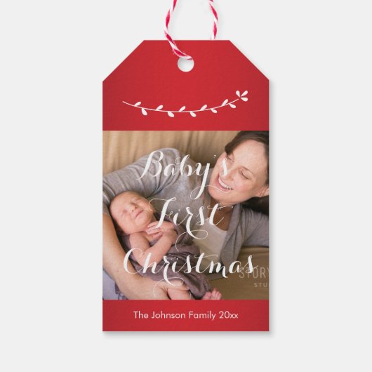 かわいいベビーの初めてのクリスマスギフトラベル ギフトタグ (裏面)