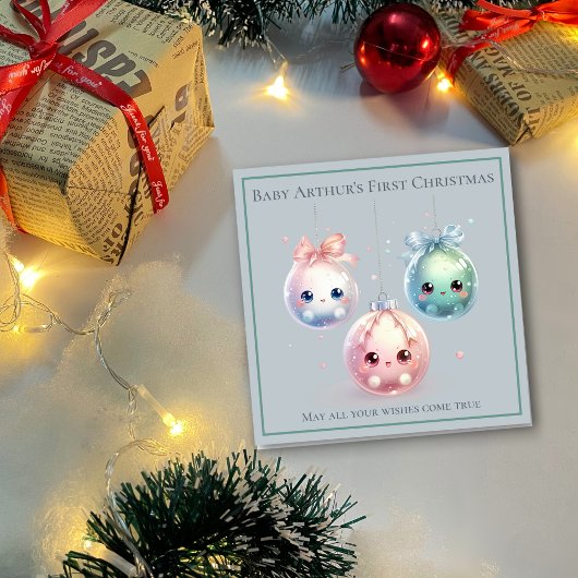 かわいいベビーの初めてのクリスマスクリスマスカード シーズンカード
