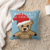 かわいいベビーの初めてのクリスマステディベアサンタハット クッション (ブランケット)
