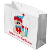 かわいいベビーの初めてのクリスマスパーティー ラージペーパーバッグ (裏面アングル)