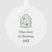 かわいいベビーの初めてのクリスマス写真 オーナメント (裏面)