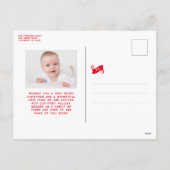 かわいいベビーの初めてのクリスマス赤 シーズンポストカード (裏面)