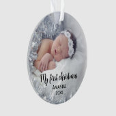 かわいいベビーの初めてのクリスマス オーナメント (正面)