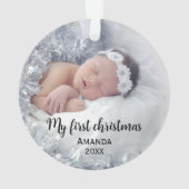 かわいいベビーの初めてのクリスマス オーナメント (裏面)