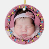 かわいいベビーの初めてのクリスマス セラミックオーナメント (正面)