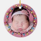 かわいいベビーの初めてのクリスマス セラミックオーナメント (裏面)