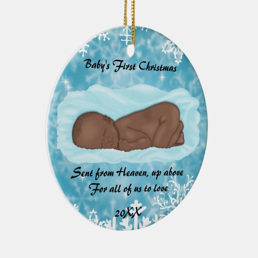 かわいいベビーの初めてのクリスマス セラミックオーナメント (右)