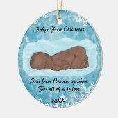 かわいいベビーの初めてのクリスマス セラミックオーナメント (左)