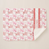 かわいいベビーの名前珊瑚とピンクの水彩タコ シェルパブランケット (正面(横))