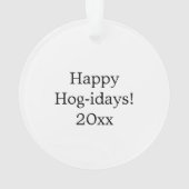 かわいいベビーの子豚の花 オーナメント (裏面)