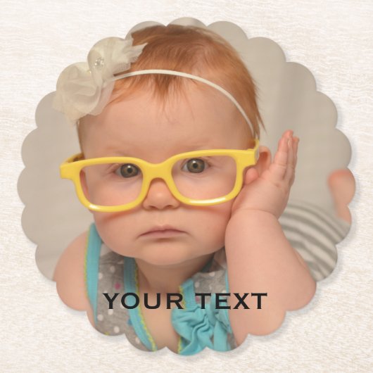 かわいいベビーの家族写真  ペーパーコースター (正面)